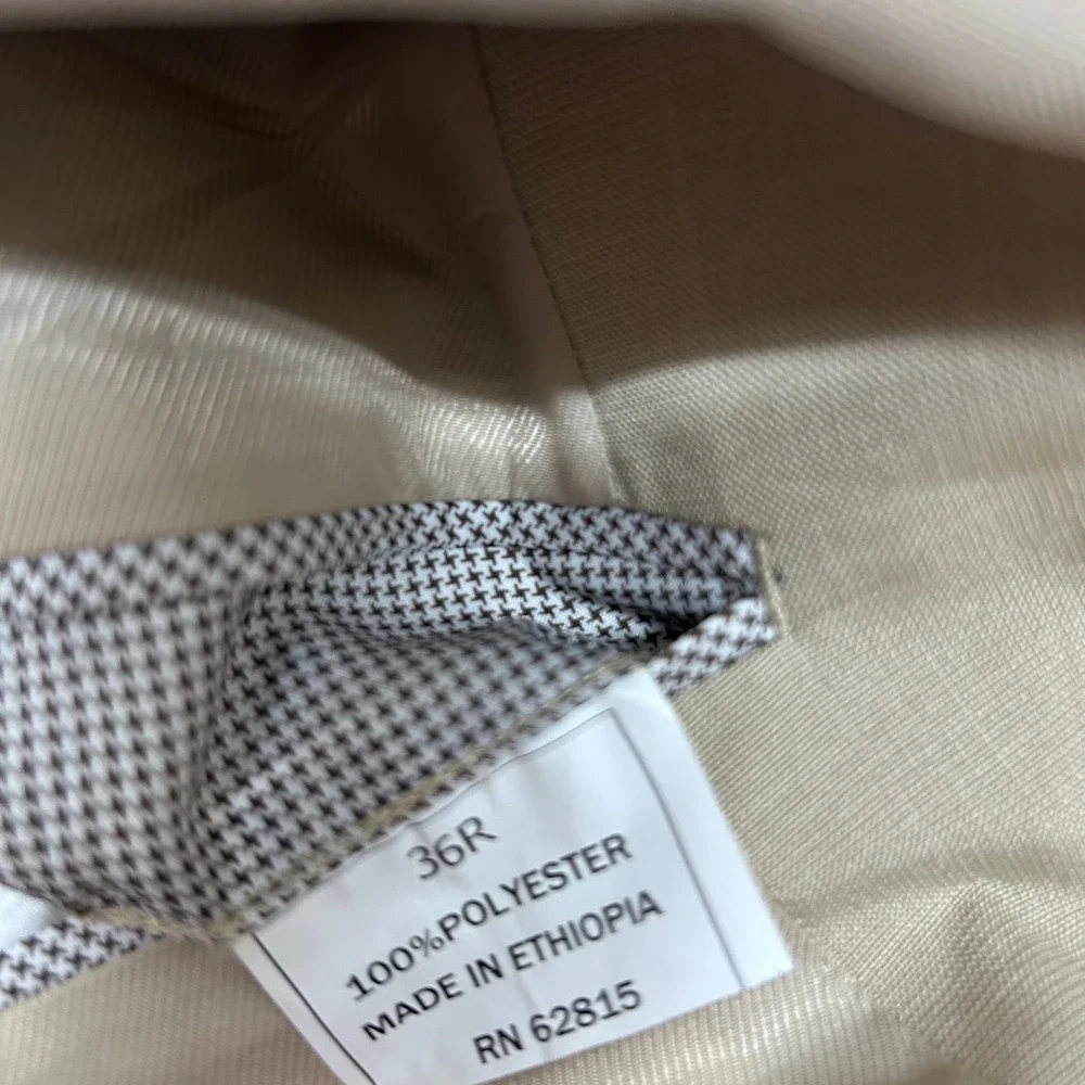 Savile Row Company London Men 36R Blazer Tan Beige 2 Button Suit Jacket Coat